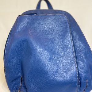 Tignanello Blue Leather Purse Backpack